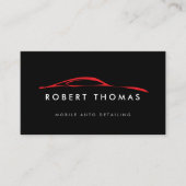 Black and Red Auto Detailing, Auto Repair Business Card (Front)