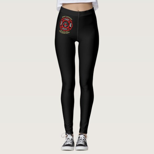Black And Red Badge With Fire Axes and ladder Leggings