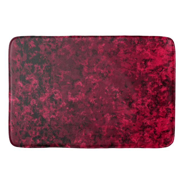 Black and Red  Bath Mat (Front)