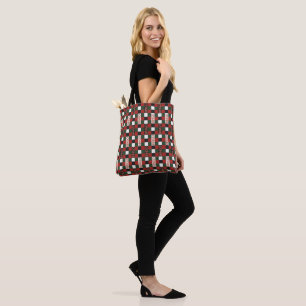 Black and Red Bingo Patterned Tote Bag