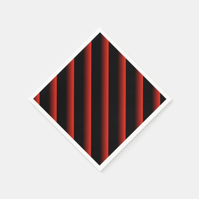 Black and Red Blended Diagonal Stripe Paper Napkins (Corner)