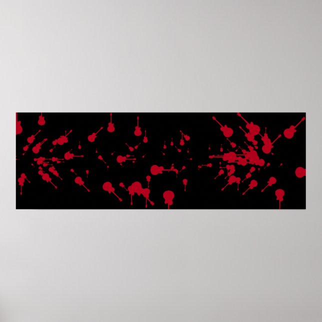 black and red blood guitar rock poster (Front)