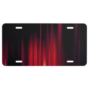 Black And Red Blurred Lines License Plate