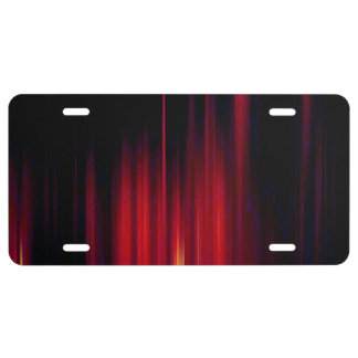 Black And Red Blurred Lines License Plate
