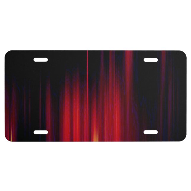 Black And Red Blurred Lines License Plate (Front)