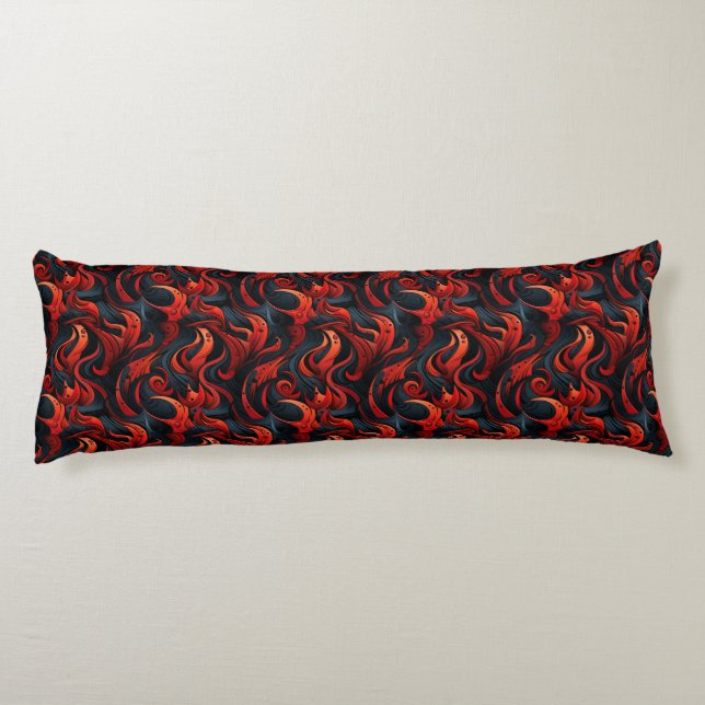 Black and Red Body Pillow (Back)
