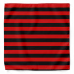 Black And Red Bold Stripes Pattern Bandana at Zazzle