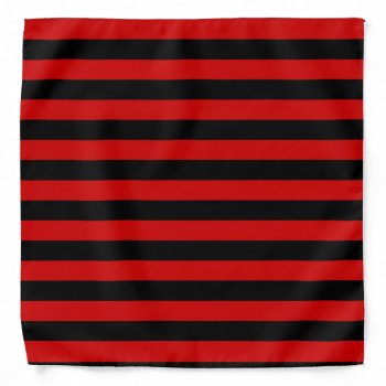 Black And Red Bold Stripes Pattern Bandana by MHDesignStudio at Zazzle