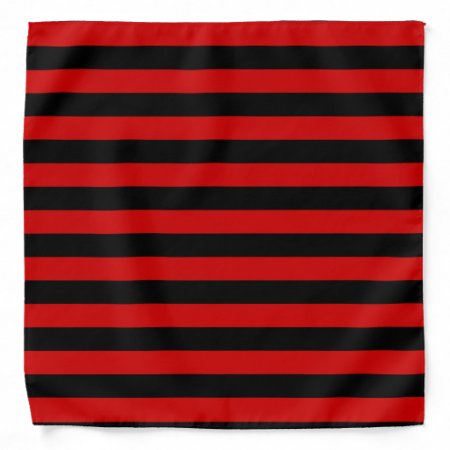 Black And Red Bold Stripes Pattern Bandana