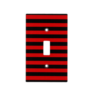 Black and Red Bold Stripes Pattern Light Switch Cover