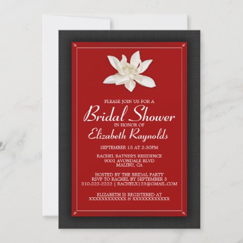Black and Red Bridal Shower Invitations