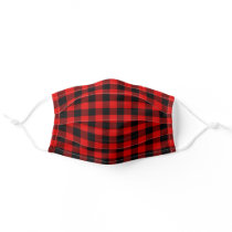 Black And Red Buffalo Lumberjack Plaid Checks Adult Cloth Face Mask