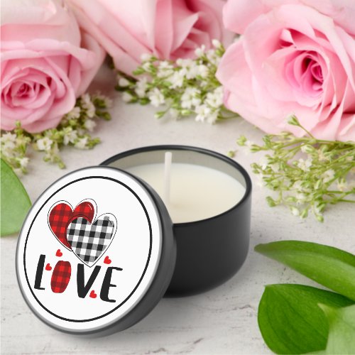 Black and Red Buffalo Plaid LOVE Text