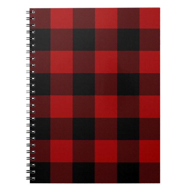Black and Red Buffalo Plaid Notebook (Front)