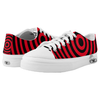 Black and Red Bullseye Low-Top Sneakers