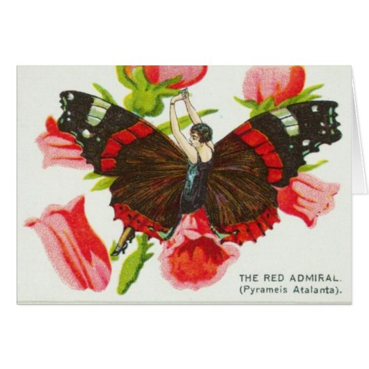 Black and red Butterfly Girl Cards (Front Horizontal)