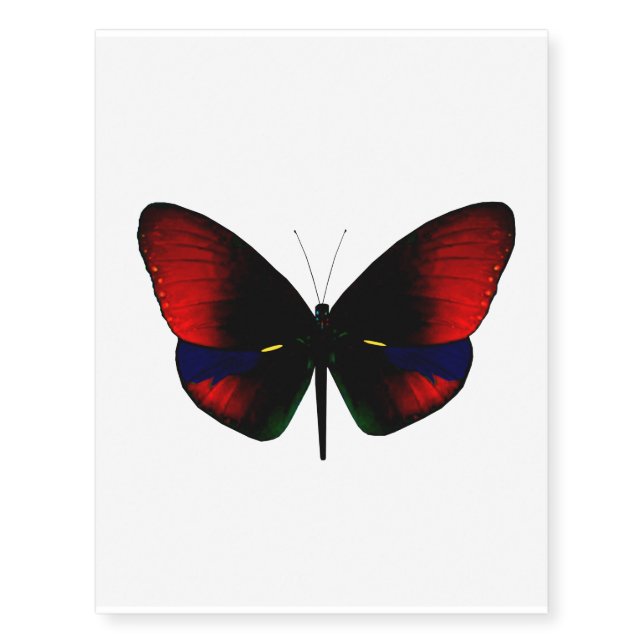 Black and Red Butterfly Temporary Tattoo (Front)