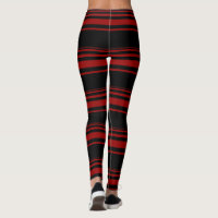 Black and Red Candy Cane Stripe Leggings