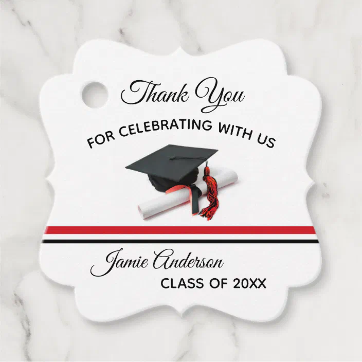 To From Tags Your School Colors- 6/order Cap and Diploma Graduate Favor Tags Graduation Paper Party Tags Custom Graduation Gift Tags