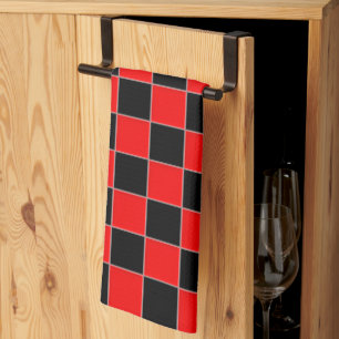 Black and Red Checker Kitchen Towel