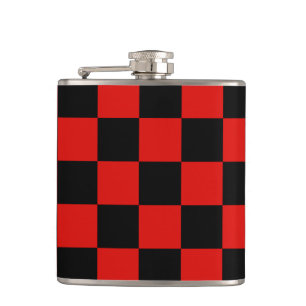 Black and red checkerboard - Milan Hip Flask