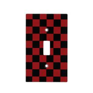 Black and Red Checkered Light Switch Cover