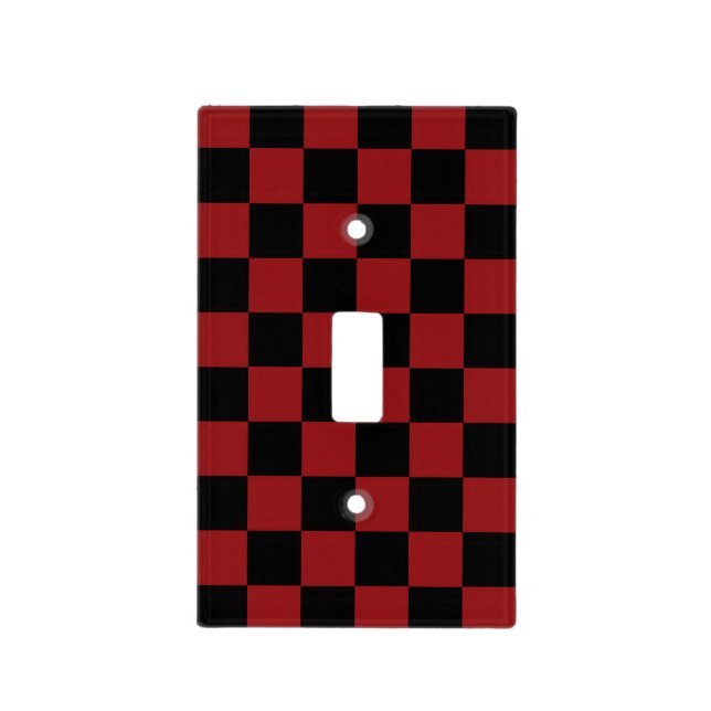 Black and Red Checkered Light Switch Cover (Front)