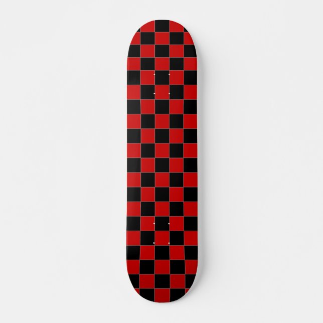 Black and Red Checkered Skateboard Deck (Front)