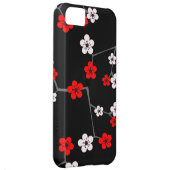 Black and Red Cherry Blossom Print Case-Mate iPhone Case (Back/Right)