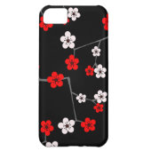Black and Red Cherry Blossom Print Case-Mate iPhone Case (Back)