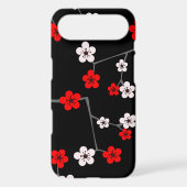 Black and Red Cherry Blossom Print Case-Mate iPhone Case (Back)