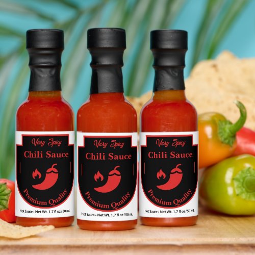 Black and Red Chili Favor Hot Sauces