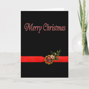 Black and Red Christmas Holiday Card