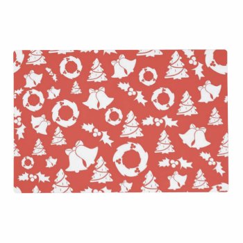 Black And Red Christmas Ornament And Wreth Paper Placemat by myMegaStore at Zazzle