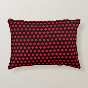 Black And Red Circle Polka Dot Patterns Pretty Accent Pillow