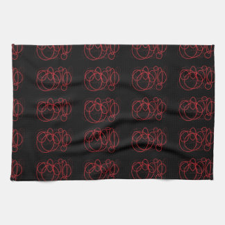 Black and Red circles sticker Kitchen Towel