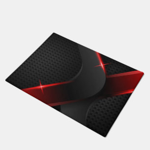 black and red color doormat