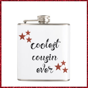 Black and Red Coolest Cousin Ever Flask