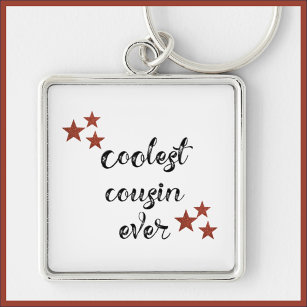 Black and Red Coolest Cousin Ever Keychain
