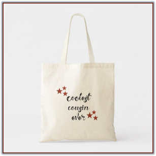 Black and Red Coolest Cousin Ever Tote Bag