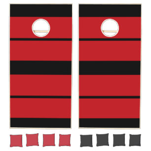 Black and Red Corn Hole Game Funny