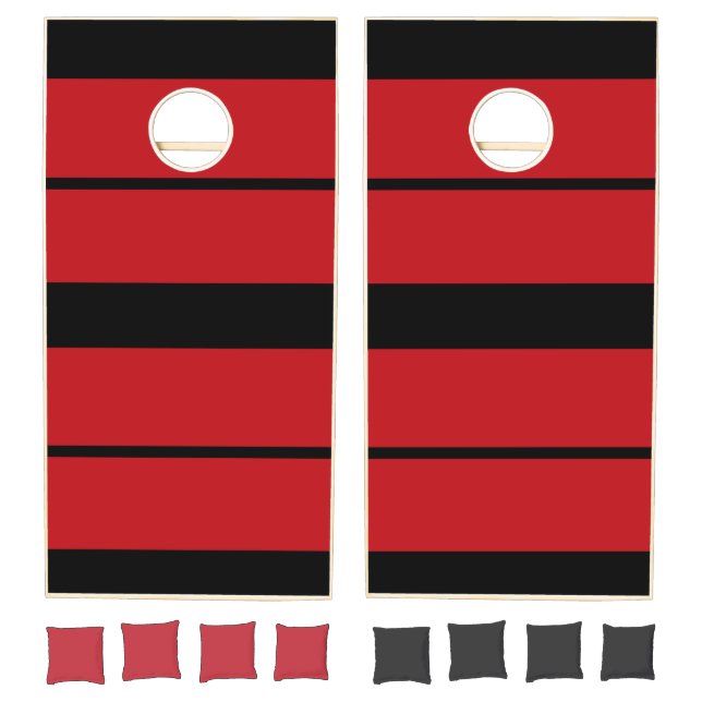 Black and Red Corn Hole Game Funny (Set)