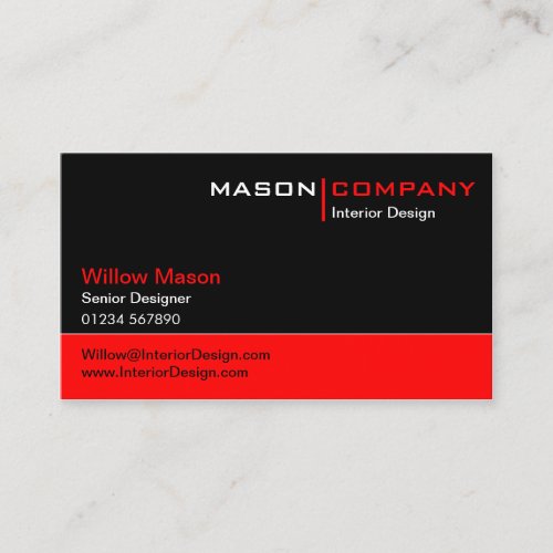 Black and Red Corporate Business Card