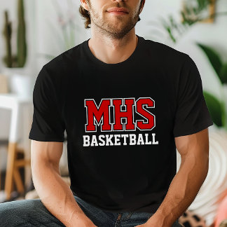 Black and Red Custom Basketball Team Spirit T-Shirt