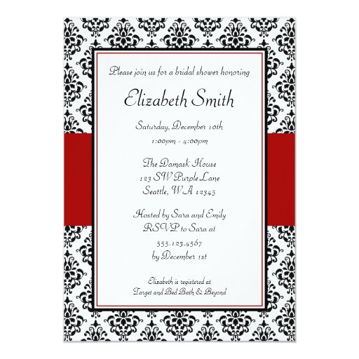 Damask Bridal Shower Invitations 3