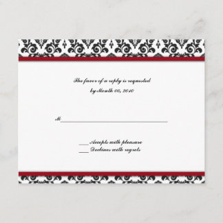 Black and Red Damask Reply cards