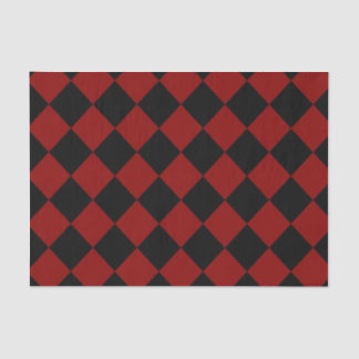 Black and Red Diamond Checker Print Tissue Paper