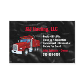 Black and Red Dump Truck Business Card
