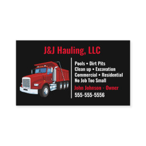 Black and Red Dump Truck Business Card