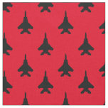 Black and Red Eagle Fighter Jet Pattern Fabric